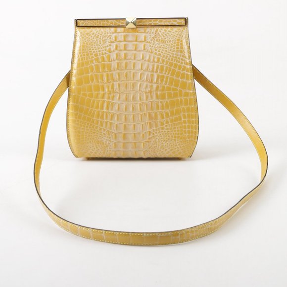 Retta Wolff Handbags - ✧ Retta Wolff • Yellow "ligator" purse